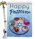 Happy Passover - Faith & Religious Inspirational Vertical Impressions Decorative Flags HG192318 Made In USA