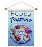 Happy Passover - Faith & Religious Inspirational Vertical Impressions Decorative Flags HG192318 Made In USA