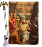 Baptism of Christ - Faith & Religious Inspirational Vertical Impressions Decorative Flags HG192377 Made In USA