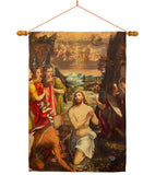 Baptism of Christ - Faith & Religious Inspirational Vertical Impressions Decorative Flags HG192377 Made In USA