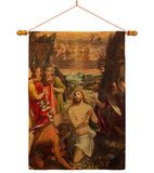 Baptism of Christ - Faith & Religious Inspirational Vertical Impressions Decorative Flags HG192377 Made In USA