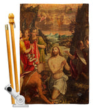 Baptism of Christ - Faith & Religious Inspirational Vertical Impressions Decorative Flags HG192377 Made In USA