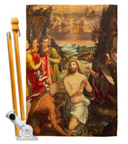 Baptism of Christ - Faith & Religious Inspirational Vertical Impressions Decorative Flags HG192377 Made In USA