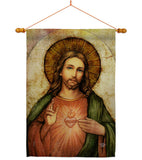 Sacred Heart of Jesus - Faith & Religious Inspirational Vertical Impressions Decorative Flags HG192380 Made In USA