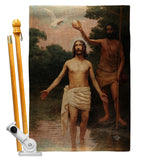 Bautismo de Jesús - Faith & Religious Inspirational Vertical Impressions Decorative Flags HG192381 Made In USA