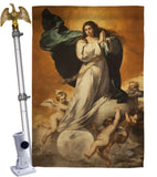 Immaculate Conception With Angels - Faith & Religious Inspirational Vertical Impressions Decorative Flags HG192382 Made In USA