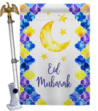 Eid Mubarak - Faith & Religious Inspirational Vertical Impressions Decorative Flags HG192393 Made In USA