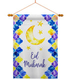 Eid Mubarak - Faith & Religious Inspirational Vertical Impressions Decorative Flags HG192393 Made In USA