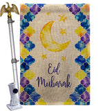 Eid Mubarak - Faith & Religious Inspirational Vertical Impressions Decorative Flags HG192393 Made In USA