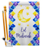 Eid Mubarak - Faith & Religious Inspirational Vertical Impressions Decorative Flags HG192393 Made In USA