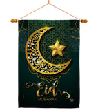 Bright Eid Mubarak - Faith & Religious Inspirational Vertical Impressions Decorative Flags HG192403 Made In USA