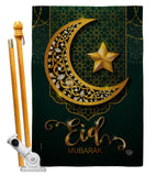 Bright Eid Mubarak - Faith & Religious Inspirational Vertical Impressions Decorative Flags HG192403 Made In USA