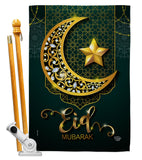 Bright Eid Mubarak - Faith & Religious Inspirational Vertical Impressions Decorative Flags HG192403 Made In USA