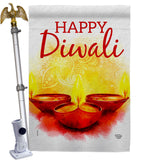 Diwali Greeting - Faith & Religious Inspirational Vertical Impressions Decorative Flags HG192475 Made In USA