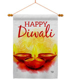 Diwali Greeting - Faith & Religious Inspirational Vertical Impressions Decorative Flags HG192475 Made In USA