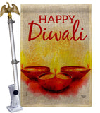 Diwali Greeting - Faith & Religious Inspirational Vertical Impressions Decorative Flags HG192475 Made In USA