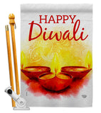 Diwali Greeting - Faith & Religious Inspirational Vertical Impressions Decorative Flags HG192475 Made In USA