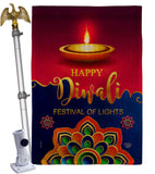 Deepawali Greeting - Faith & Religious Inspirational Vertical Impressions Decorative Flags HG192486 Made In USA