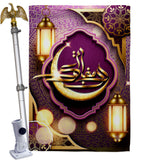 Happy Ramadan Greeting - Faith & Religious Inspirational Vertical Impressions Decorative Flags HG192494 Made In USA