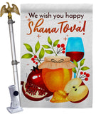 Happy Shana Tova - Faith & Religious Inspirational Vertical Impressions Decorative Flags HG192501 Made In USA