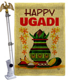 Happy Ugadi - Faith & Religious Inspirational Vertical Impressions Decorative Flags HG192503 Made In USA