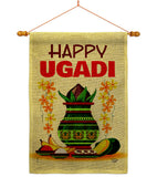 Happy Ugadi - Faith & Religious Inspirational Vertical Impressions Decorative Flags HG192503 Made In USA