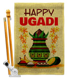 Happy Ugadi - Faith & Religious Inspirational Vertical Impressions Decorative Flags HG192503 Made In USA