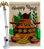 Celebrate Ugadi - Faith & Religious Inspirational Vertical Impressions Decorative Flags HG192506 Made In USA