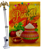 Happy Pongal - Faith & Religious Inspirational Vertical Impressions Decorative Flags HG192507 Made In USA