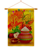 Happy Pongal - Faith & Religious Inspirational Vertical Impressions Decorative Flags HG192507 Made In USA