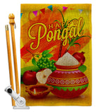 Happy Pongal - Faith & Religious Inspirational Vertical Impressions Decorative Flags HG192507 Made In USA