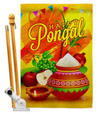 Happy Pongal - Faith & Religious Inspirational Vertical Impressions Decorative Flags HG192507 Made In USA