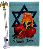 Shana Tova - Faith & Religious Inspirational Vertical Impressions Decorative Flags HG192509 Made In USA