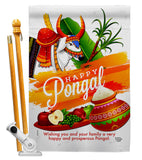 Happy Prosperous Pongal - Faith & Religious Inspirational Vertical Impressions Decorative Flags HG192514 Made In USA