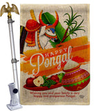 Happy Prosperous Pongal - Faith & Religious Inspirational Vertical Impressions Decorative Flags HG192514 Made In USA