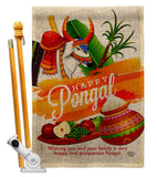 Happy Prosperous Pongal - Faith & Religious Inspirational Vertical Impressions Decorative Flags HG192514 Made In USA