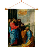 Christ Giving the Keys - Faith & Religious Inspirational Vertical Impressions Decorative Flags HG192549 Made In USA