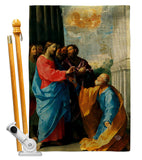 Christ Giving the Keys - Faith & Religious Inspirational Vertical Impressions Decorative Flags HG192549 Made In USA