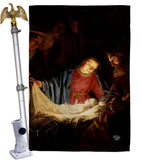 Adoration of the Shepherds - Faith & Religious Inspirational Vertical Impressions Decorative Flags HG192550 Made In USA