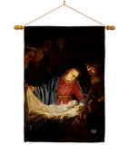 Adoration of the Shepherds - Faith & Religious Inspirational Vertical Impressions Decorative Flags HG192550 Made In USA