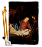 Adoration of the Shepherds - Faith & Religious Inspirational Vertical Impressions Decorative Flags HG192550 Made In USA