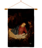 Adoration of the Shepherds - Faith & Religious Inspirational Vertical Impressions Decorative Flags HG192550 Made In USA