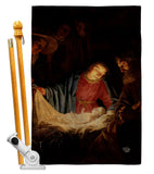 Adoration of the Shepherds - Faith & Religious Inspirational Vertical Impressions Decorative Flags HG192550 Made In USA