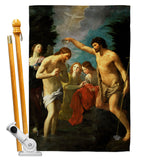 The Baptism of Christ - Faith & Religious Inspirational Vertical Impressions Decorative Flags HG192552 Made In USA