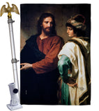 Christ And The Rich Young Ruler - Faith & Religious Inspirational Vertical Impressions Decorative Flags HG192553 Made In USA