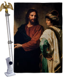 Christ And The Rich Young Ruler - Faith & Religious Inspirational Vertical Impressions Decorative Flags HG192553 Made In USA