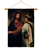 Christ And The Rich Young Ruler - Faith & Religious Inspirational Vertical Impressions Decorative Flags HG192553 Made In USA