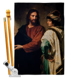 Christ And The Rich Young Ruler - Faith & Religious Inspirational Vertical Impressions Decorative Flags HG192553 Made In USA