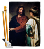 Christ And The Rich Young Ruler - Faith & Religious Inspirational Vertical Impressions Decorative Flags HG192553 Made In USA