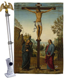 The Crucifixion with the Virgin - Faith & Religious Inspirational Vertical Impressions Decorative Flags HG192558 Made In USA